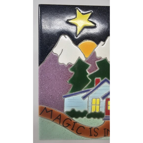 VTG Handmade Irene Otis Ceramic Art Tile Trivet Magic Is In Our House 6x6" 1996 - Picture 2 of 13